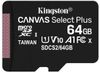 Card de memorie microSD 64Gb Kingston Clasa 10, SDCS2/64GBSP