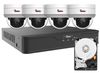 Kit supraveghere IP, SAFER, 4 camere dome Full HD, IR 30M, Starlight, NVR 4 canale 8MP 4xPoE Ultra 265, SAF-4X2MPINT-POE-ST