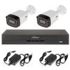 Sistem supraveghere 2 camere exterior 5 MP, IR 40m + DVR pentabrid Dahua, DH-2E52-AA