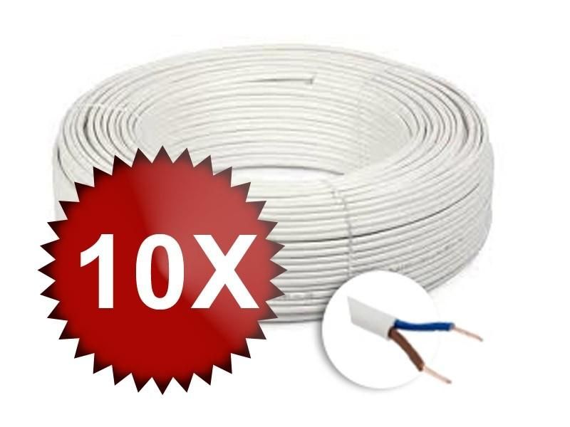 10 role x cablu alimentare 100m camere supraveghere plat 2 x 1 mm, myyup2x1x10