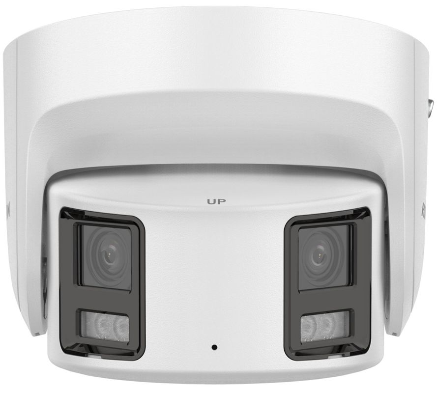 Camera IP 8MP 4K Panoramica 180°, 2x 4mm, Alarma acustica si luminoasa, Acusense, Microfon, ColorVu 30m, Hikvision DS-2CD2387G2P-LSU/SL