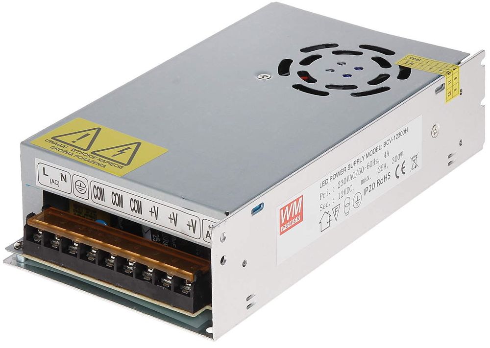 Sursa de alimentare SMPS 12V - 25 Ah (300W) cu 3 iesiri, 12V/25A/B