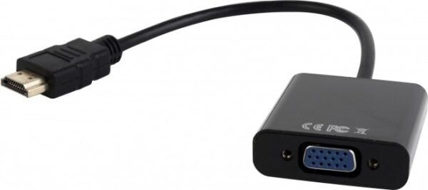 Cablu adaptor de la HDMI Tata la VGA Mama + Jack Audio 3.5 mm, Gembird A-HDMI-VGA-03