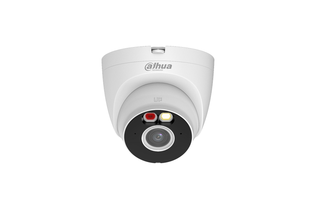 Camera supraveghere exterior Dahua 5MP, Wi-Fi 6, turreta, 2.8mm, IR+lumina calda 30m, audio bidirectional, detectie AI om/vehicul, IP67, T5A-PV