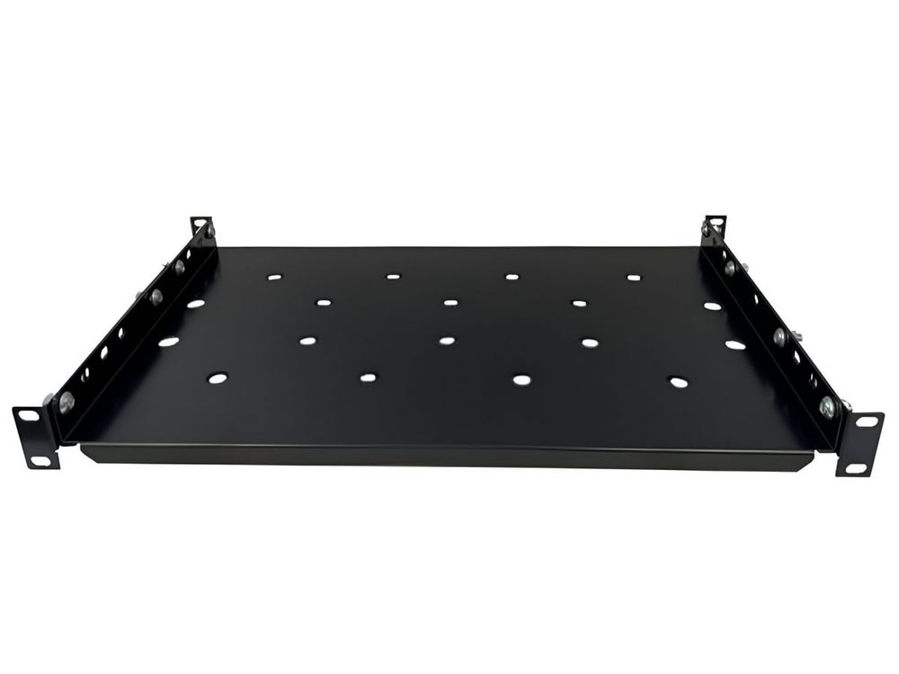 Raft fix 1U, pentru rack 19, adancime 450 mm, negru, EcoXcab-450F.9004