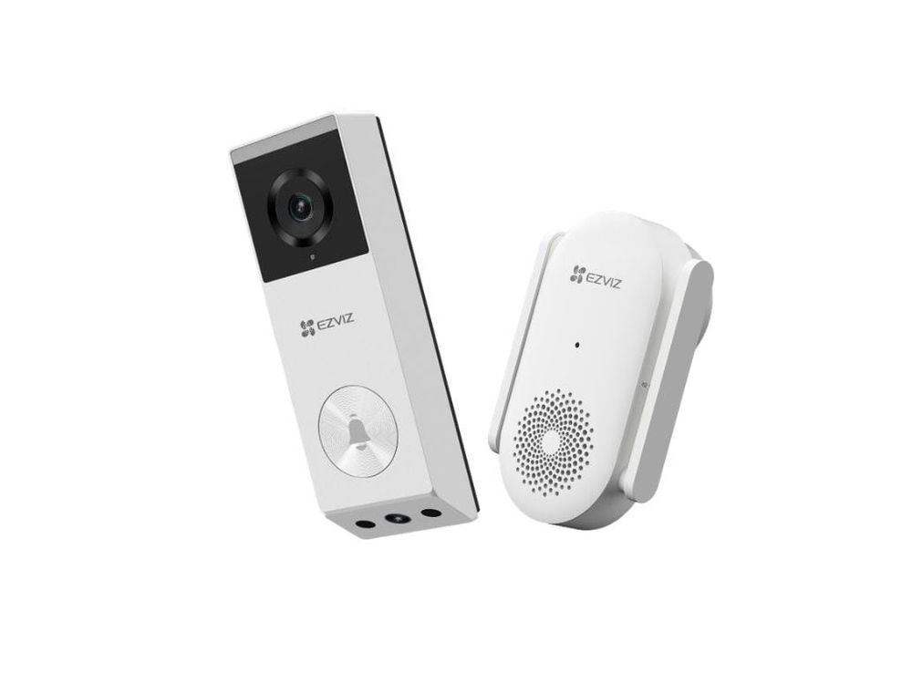 Sonerie video smart cu camera duala exterior EZVIZ EP3x, 2K+1080p, Wi-Fi, baterie 5200mAh, detectie persoane+pachet, Color Night Vision, CS-EP3x (3MP+2MP)