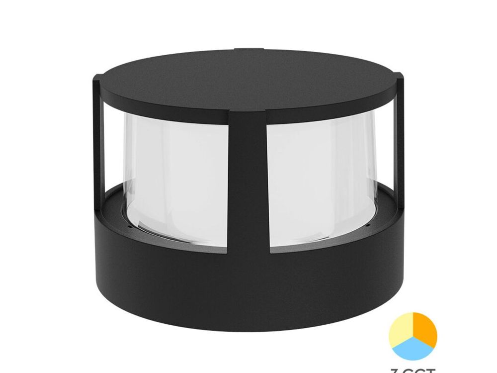 Aplica LED exterior Braytron WALLS-G1 RND BG38-01481, 15W, 1450lm, 3in1, IP65, IK08, negru