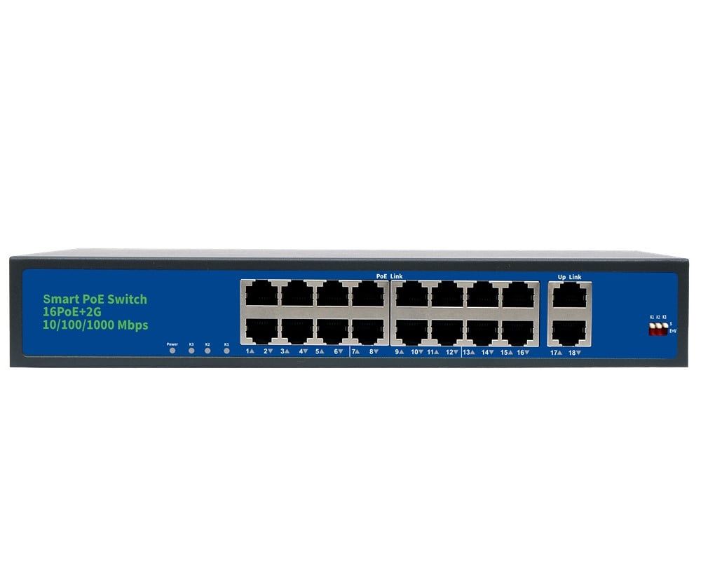 Switch 16 porturi PoE 10/100Mbps 250W, 2 porturi 100/1000Mbps uplink, SW100-16POE250W