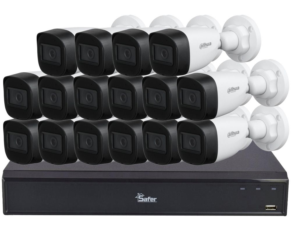 Kit supraveghere video, DVR cu 16 camere tip bullet, smart IR 30m, Dahua KIT16EXT30IRDAH