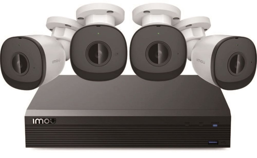 Kit supraveghere PoE, 4 camere, Full HD, 2.8 mm, IR 30m, Microfon si NVR 4 canale cu HDD 1TB, Imou KIT/N14P/4-F22A