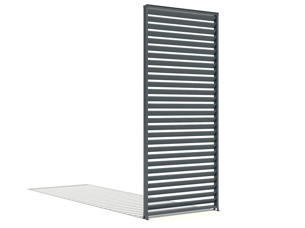 Paravan jaluzele ajustabile pentru pergola Virtuoso, actionare manuala, aluminiu, 2500x922x2285mm, gri RAL 7016, 23-831