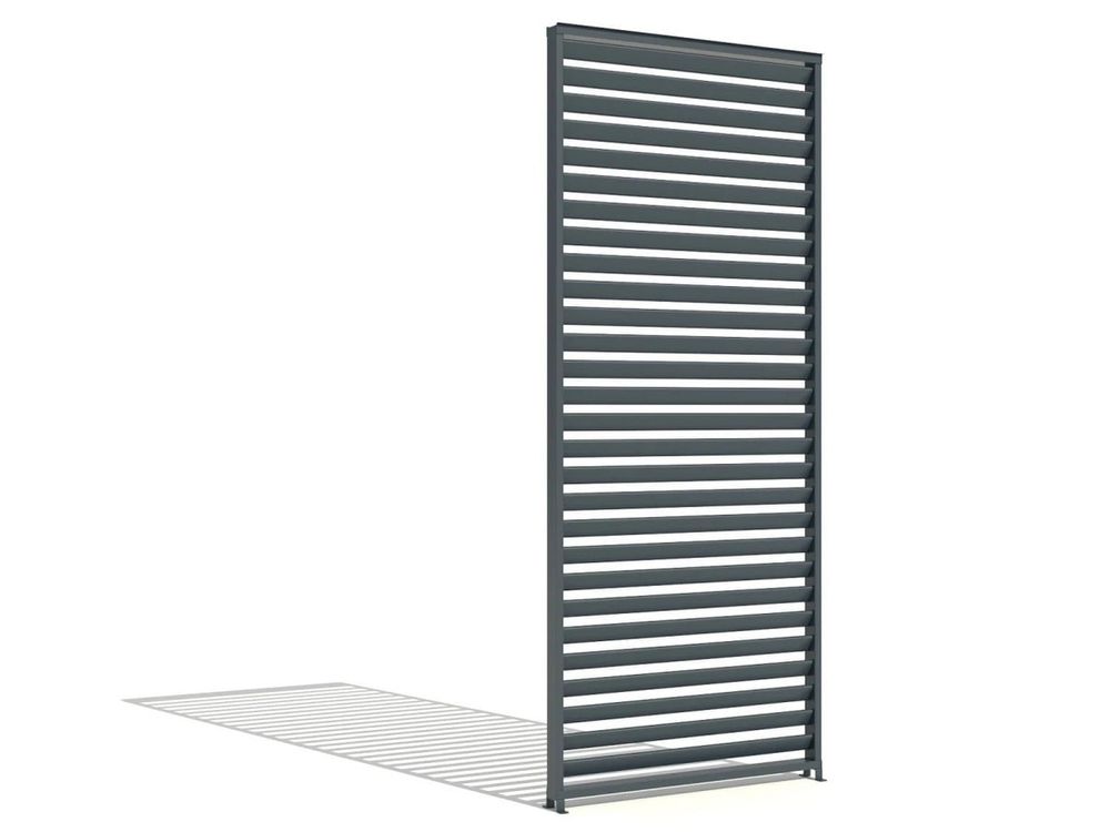 Paravan jaluzele ajustabile pentru pergola Virtuoso, actionare manuala, aluminiu, 2500x1230x2285mm, gri RAL 7016, 23-832