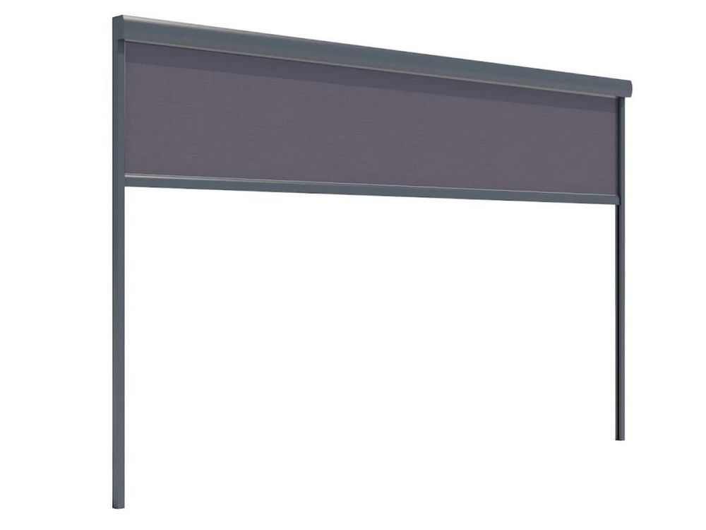 Plasa umbrire pergola Virtuoso 3000x2500mm, anti-UV, dimensiune 2770x2288mm, cadru gri RAL 7016, plasa gri deschis, 23-835