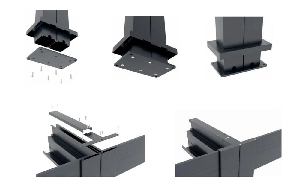 Kit prelungire pergola terasa Virtuoso Pergola X 23-837/3m, 3000 mm, extindere modulara, aluminiu, montaj rapid