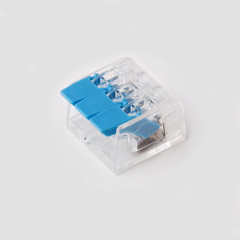 Conector 3 poli pentru doza 0,08 - 2,5mm transparent/albastru, PCT-413