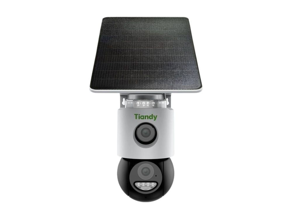 Camera de supraveghere duala wireless cu panou solar Tiandy, 3+3MP, 4mm,Iluminare duala, Alarma, Audio bidirectional, IP65, TC-H363U 9DA-4