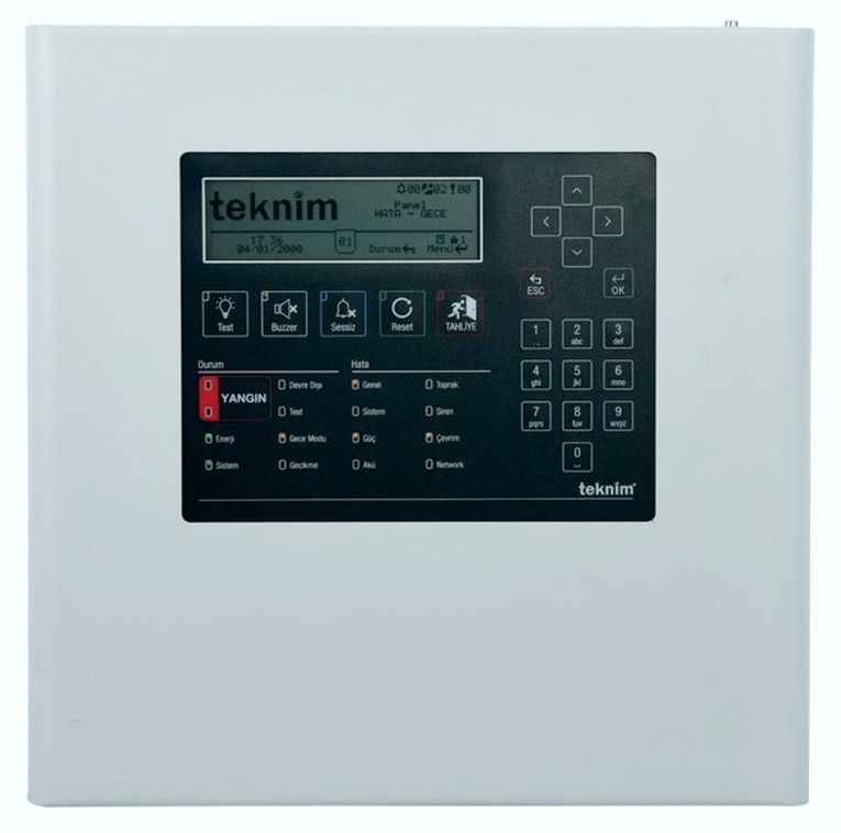 Centrala detectie incendiu adresabila, 2 bucle, 74 zone, 480 dispozitive, TEKNIM, TFP-1212