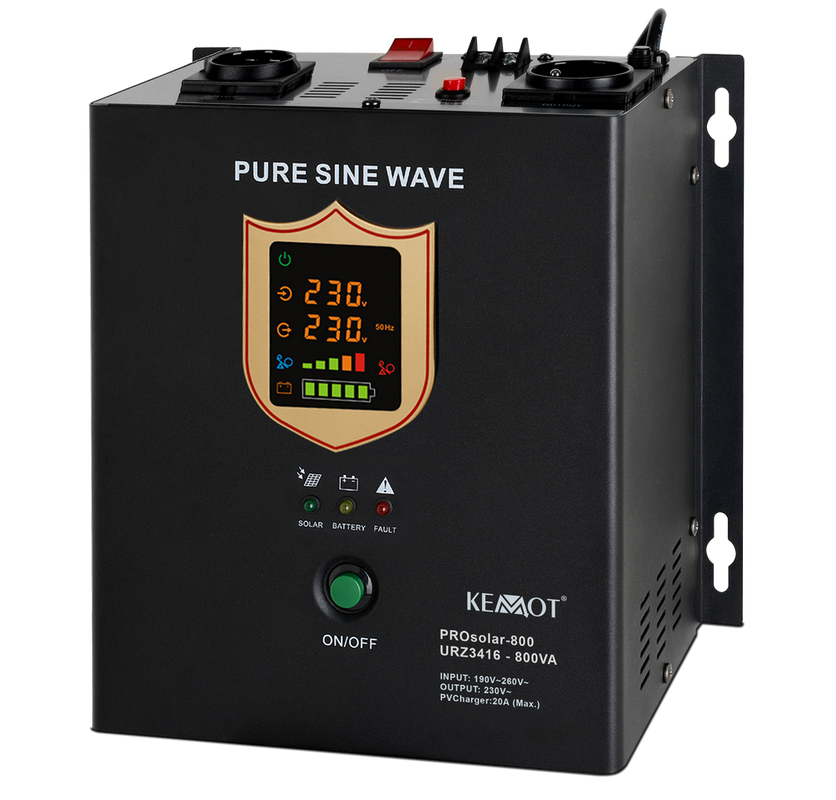 Invertor Solar OffGrid 500W, 12 - 50Vdc, PV/AC, 20A, pentru baterii de 12V, Kemot ProSolar 500, URZ3416