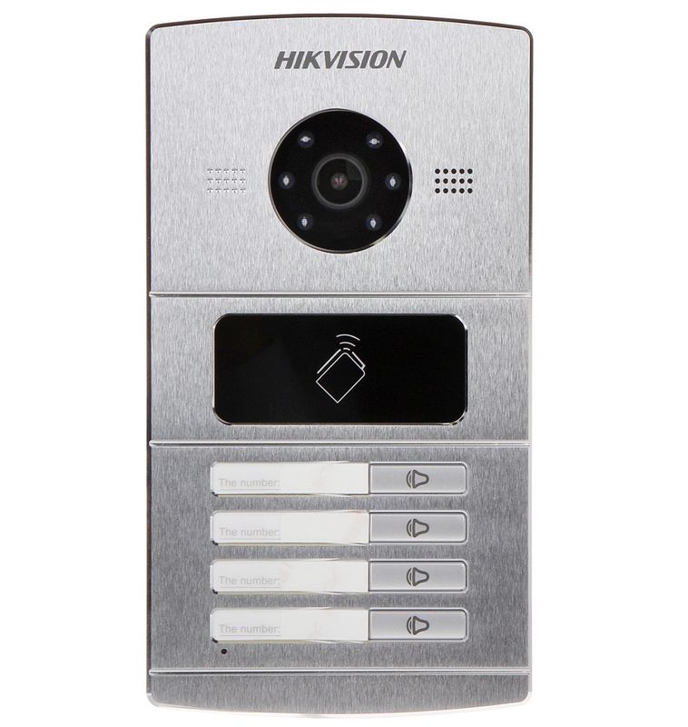 Post exterior incastrat 4 familii Hikvision DS-KV8402-IM TCP/IP