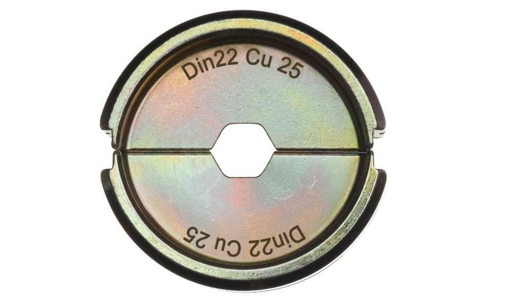 Bac sertizare cabluri cupru Milwaukee DIN22 CU 25mm, Hex, 1 bucata, pentru DIN 46235 si DIN 46267, 4932451745