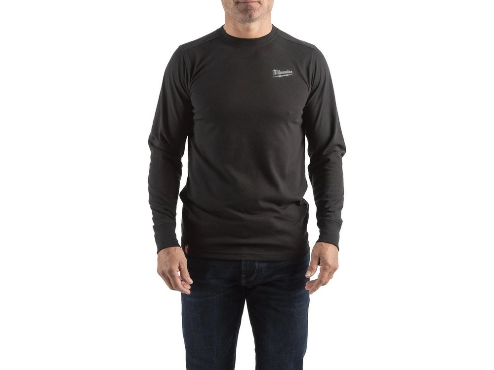 Bluza hibrida Milwaukee, marimea L, material respirabil, 156 gsm, bumbac si poliester, negru, 4932492985