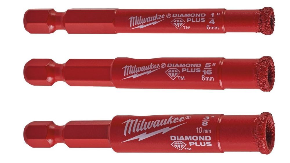 Set burghie Diamond Max Milwaukee, 1/4inch, 6-8-10mm, gaurire umeda, 4932498368