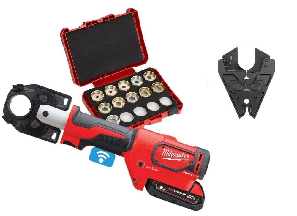 KIT Presa hidraulica pentru cabluri 53KN M18 FORCE LOGIC Milwaukee, cu acumulator si incarcator, 4933451194-PROMO