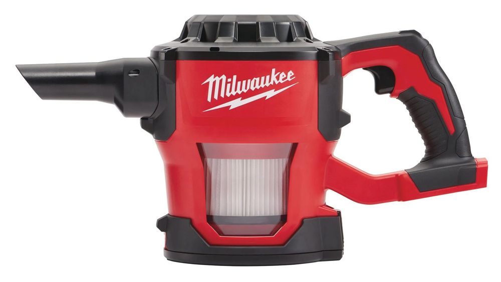 Aspirator portabil compact pentru atelier Milwaukee M18 CV-0,18V, filtru HEPA 99.97, 2.5L, functioneaza cu acumulatorii M18, 4933459204