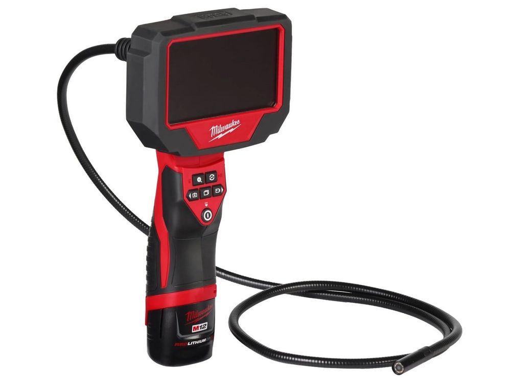 Camera inspectie vizuala digitala Milwaukee M12, rezolutie 720p, cablu 1.2m, ecran LCD 4.3 inch, card SD 32GB inclus, acumulator, incarcator, cutie protectie, 4933480740