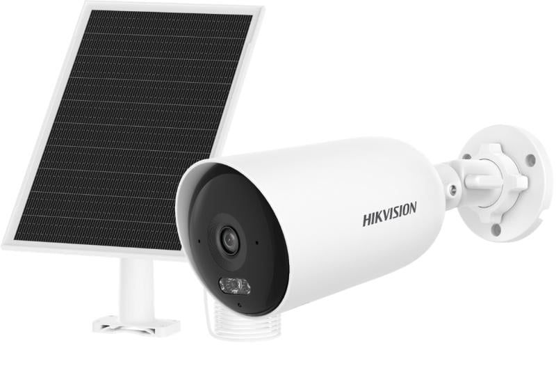 Camera supraveghere exterior Hikvision, 4MP, 4G LTE, solara, IR+lumina alba 30m, audio bidirectional, detectie persoane/vehicule, DS-2CFS04/4G(2.8MM)