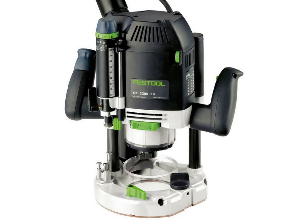 Masina de frezat Festool OF 2200 EB-Set, 2200 W, 10.000-22.000 RPM, sina ghidare, accesorii, cutie, cablu 4m, 576220