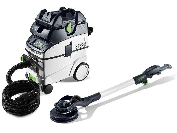 Set slefuitor cu gat lung si aspirator Festool PLANEX LHS 2-M 225 EQ/CTL 36-Set, brat 1,4m, turatie 5000-8500 min, cablu 4m, 400W, 578452