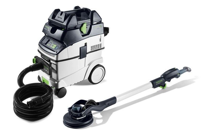 Set slefuitor cu gat lung si aspirator Festool PLANEX LHS 2-M 225 EQ/CTM 36-Set, brat 1,4m, turatie 5000-8500 min, cablu 4m, 400W, 578453