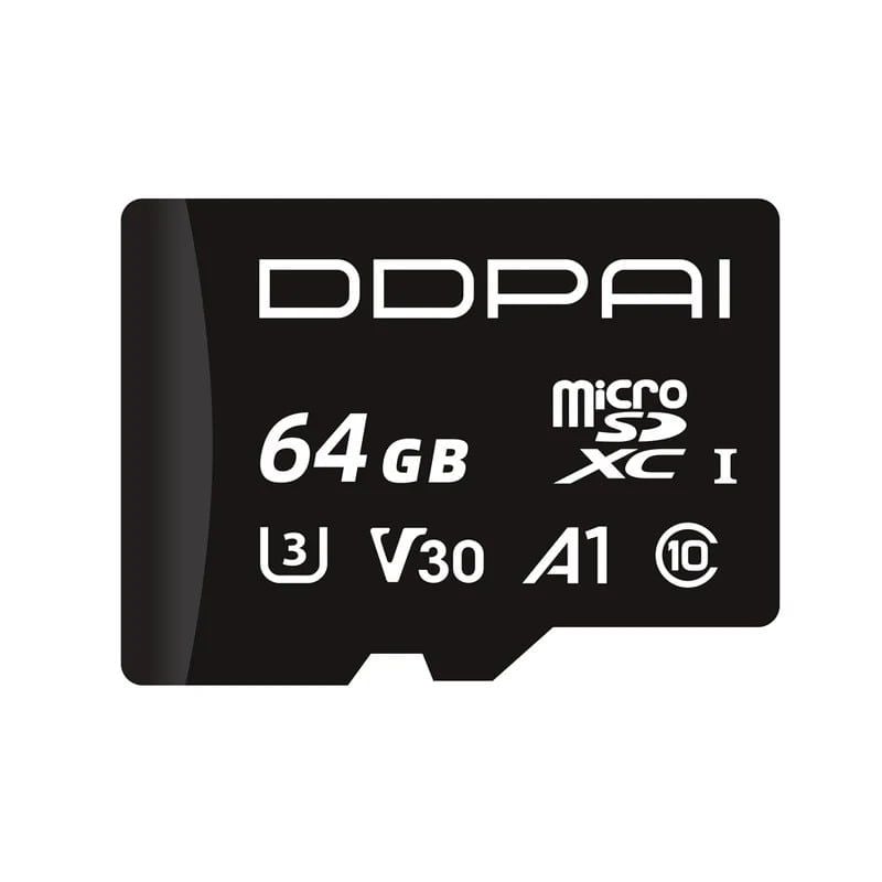 Card Micro SD DDPAI-64GB, Clasa 10, stocare de mare viteza, 64GB