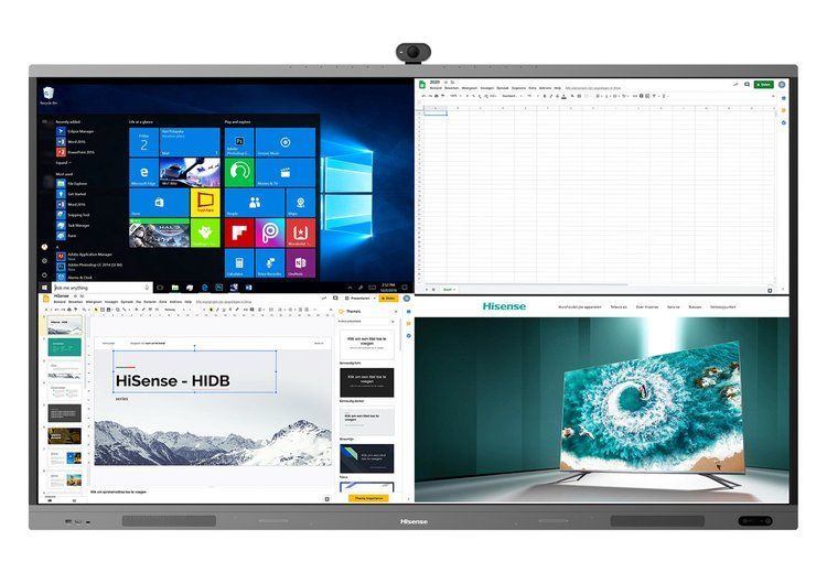 Tabla interactiva cu touch screen Hisense 75WR6BE whiteboard 4K DLED, diagonala 75" inci (190.5 cm), wireless