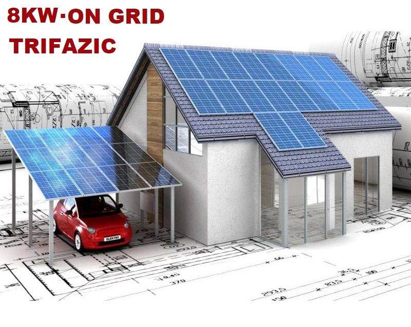Sistem fotovoltaic trifazat ON-GRID 8 KW accesorii montaj pe acoperis din tigla ON_8KW_GW_LG