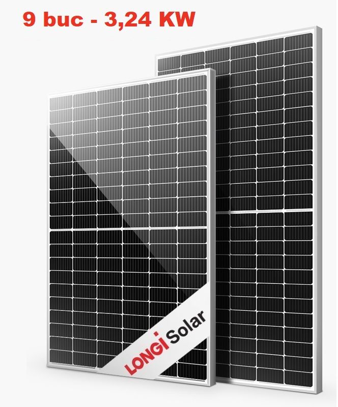 Pachet 9 panouri solare Longi 360W (3.24 KW) LR4-54HPH-360M