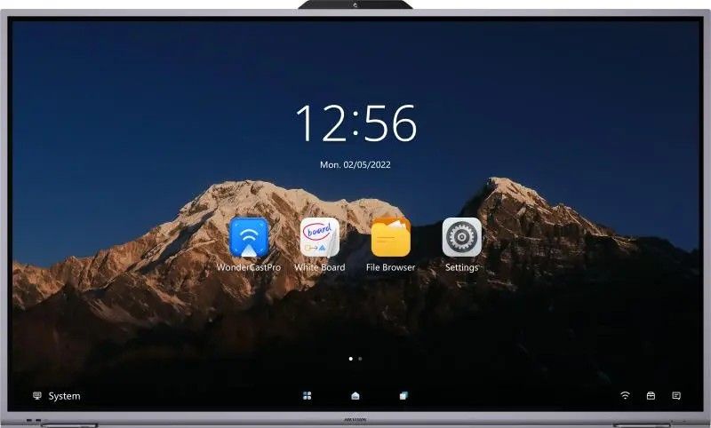 Tabla interactiva cu touch screen Hikvision DS-D5B75RB/D (Whiteboard) WiFi, 4K DLED, Diagonala 75", Camera video 8MP, Microfon si difuzor