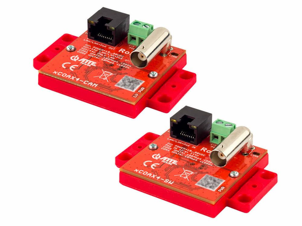 Set convertoare Ethernet si PoE prin cablu coaxial ATTE, 10/100Mbps pana la 1000m, PoE, IP20, xCOAX4-SET
