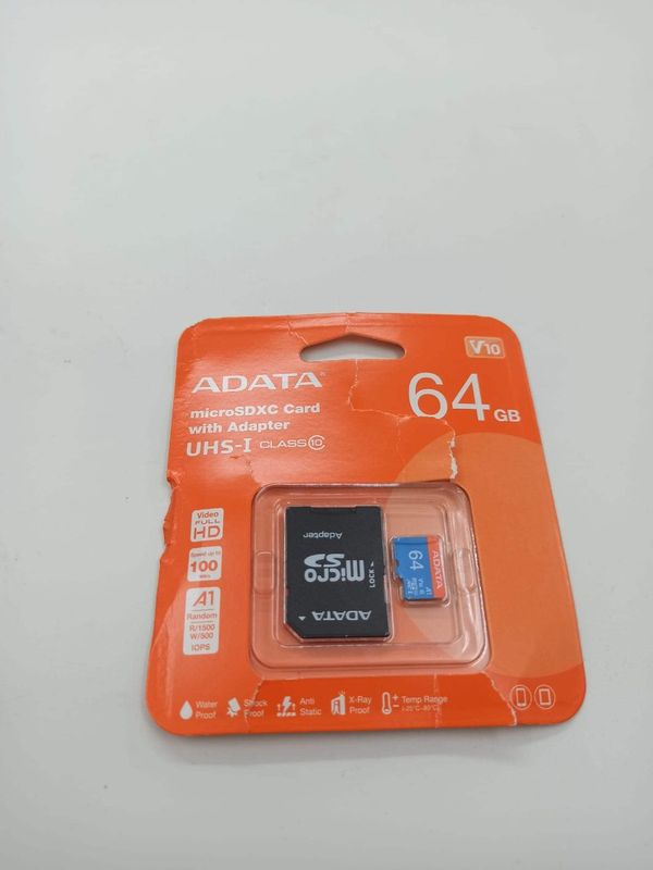 [RESIGILAT]Card microSD 64GB, clasa UHS-I 10, 100/25MB/s, ADATA AUSDX64GUICL10A1-RA1