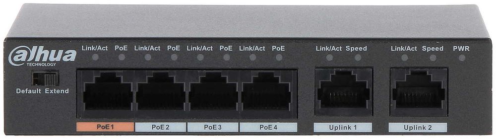 [RESIGILAT] Switch 4 porturi POE 60W Dahua Watchdog  PFS3006-4ET-60-V2-R1