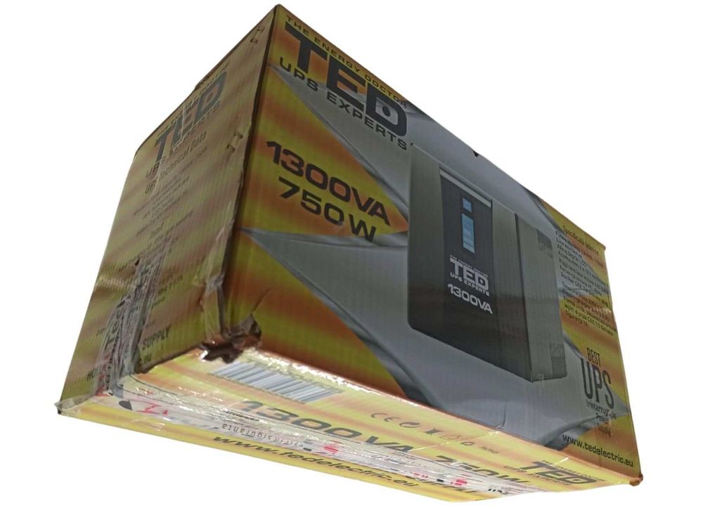 [RESIGILAT] UPS cu stabilizator TED TED004635-R1, 1300VA, 750W, 2x baterii de 12V, 8Ah, 4x prize Schuko