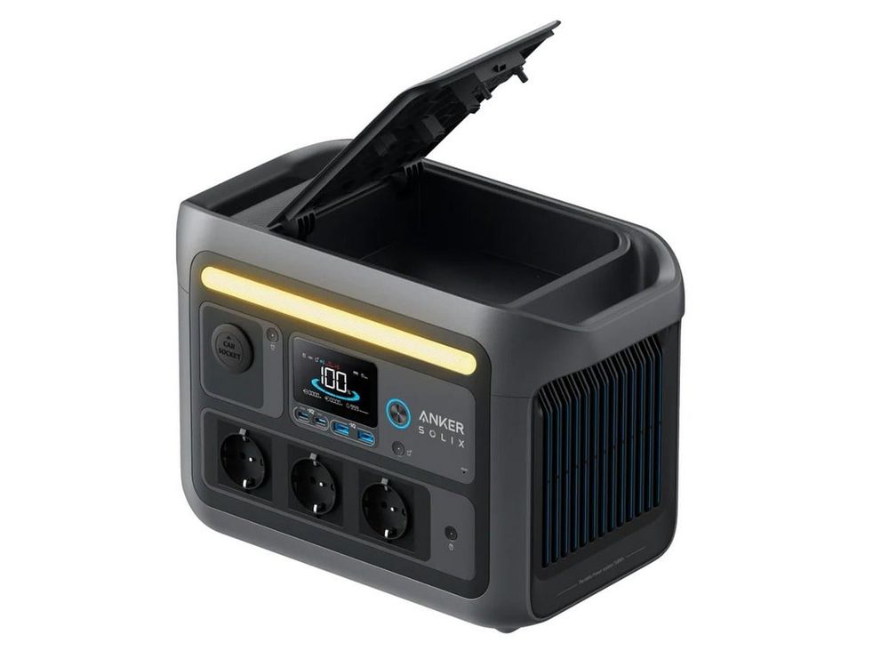 Statie incarcare portabila camping Anker SOLIX C800 A1755311, 768Wh, 1200W, 1600W SurgePad, incarcare in 58 min, control din aplicatie