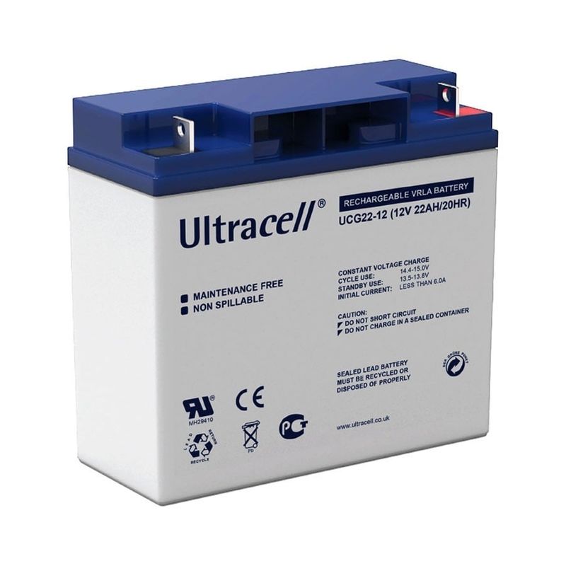 Acumulator 12V, 22Ah, VRLA, Ultracell UCG22-12, terminal F3