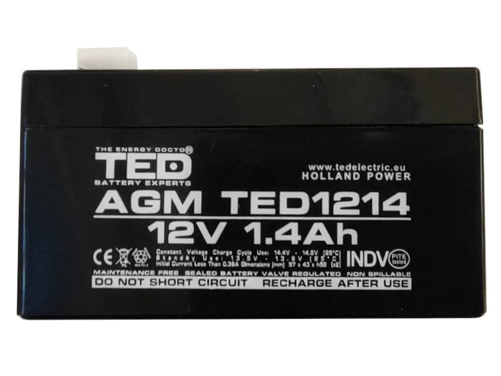 Acumulator 12V 1,4 AH cu GEL PL 1.4 AH, BAT0213