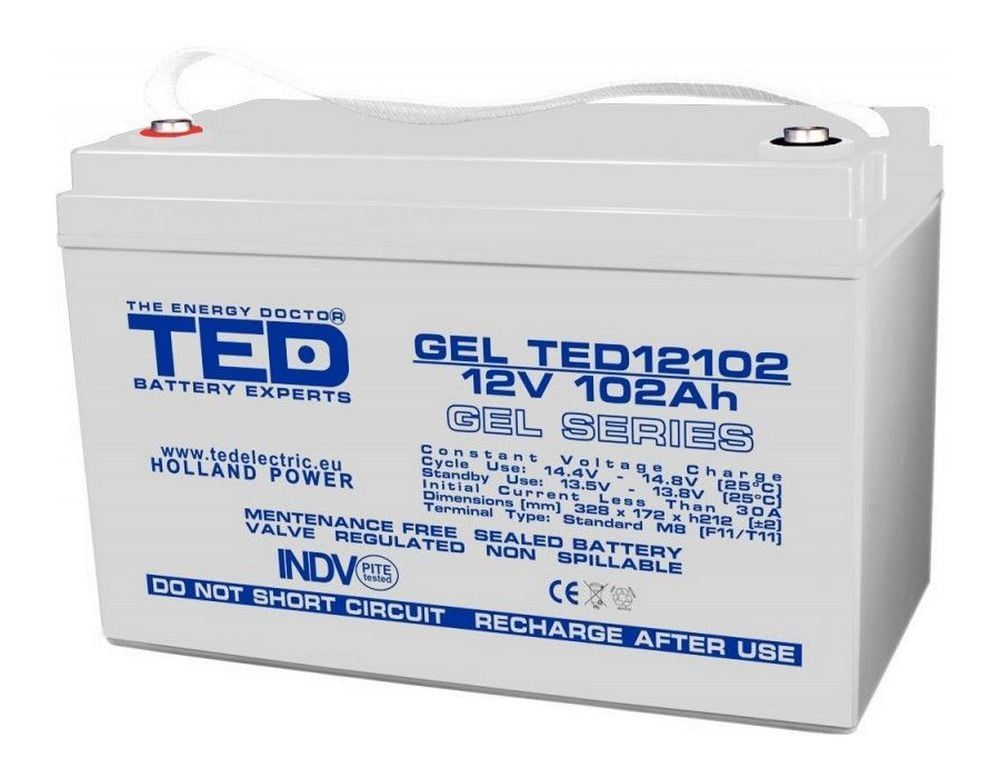 Acumulator cu GEL, 12 V, 102 Ah, TED Electric, TED003492