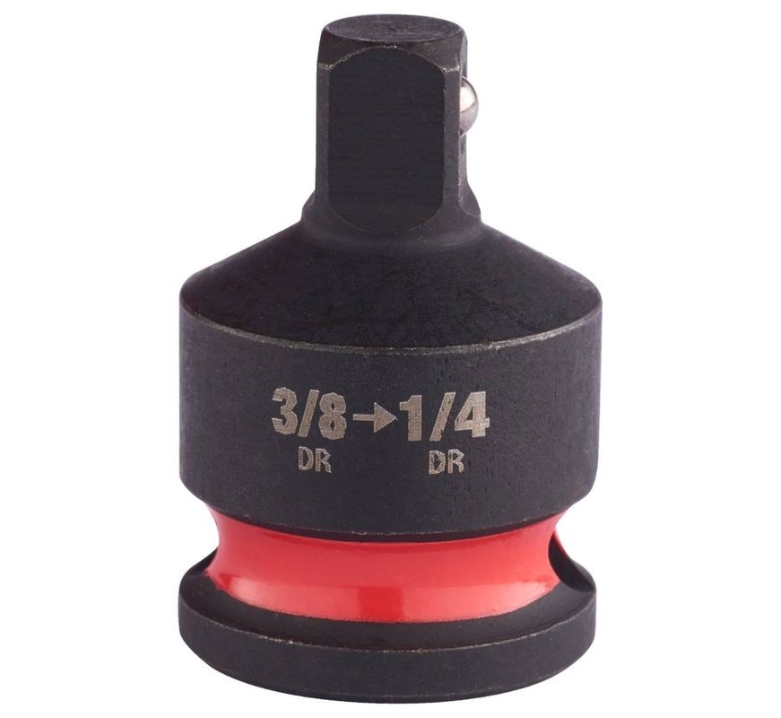 Adaptor cheie tubulara impact Milwaukee SHOCKWAVE, 3/8 la 1/4, otel Crom Molibden, blocare cu bila, lungime 28 mm, 4932480299