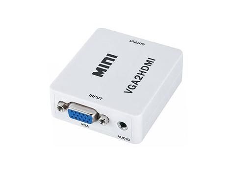 Adaptor de la VGA la HDMI, intrare audio Jack 3.5mm, compatibilitate FULL HD