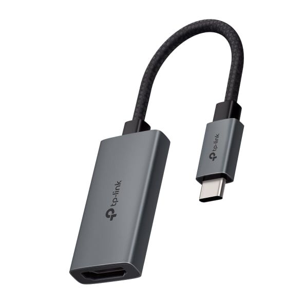 Adaptor video pentru monitor/TV TP-Link, USB-C la HDMI, 4K UHD 60Hz, 0.1m, gri, UA520C