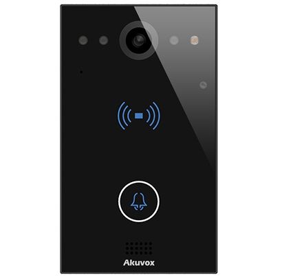 Post de exterior pentru videointerfon IP SIP Akuvox, PoE, acces cu RFID sau NFC, ONVIF, Wiegand, E11R